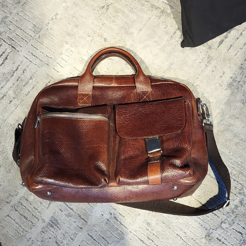 Chiarugi Brown Leather Satchel Bag